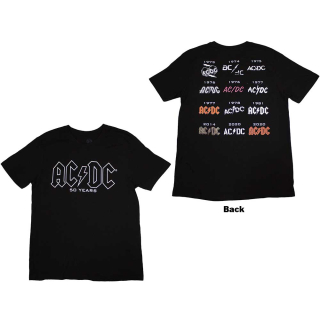 Tričko AC/DC - Logo History (Back Print)