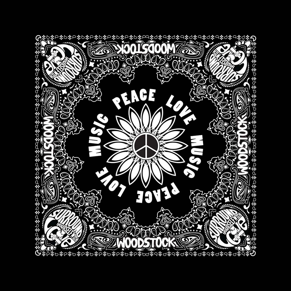 Bandana/šatka Woodstock - Peace, Love & Music