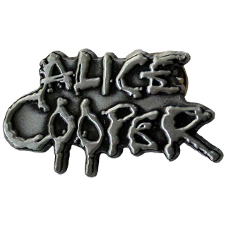 Kovový odznak Alice Cooper - Dripping Logo Silver