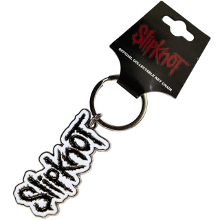 Kľúčenka Slipknot - White Logo Black Border